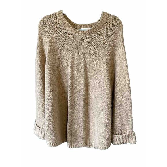 Michael Kors Sweater Womens Size S/M Relaxed Fit Cape Poncho Knit Oversized Tan - Picture 1 of 16